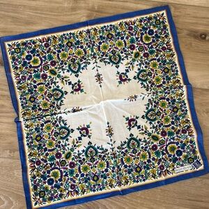 YSL Yves Saint Laurent. Blue floral handkerchief scarf